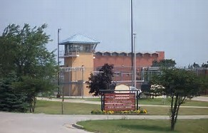 View of correctional facility from the road.